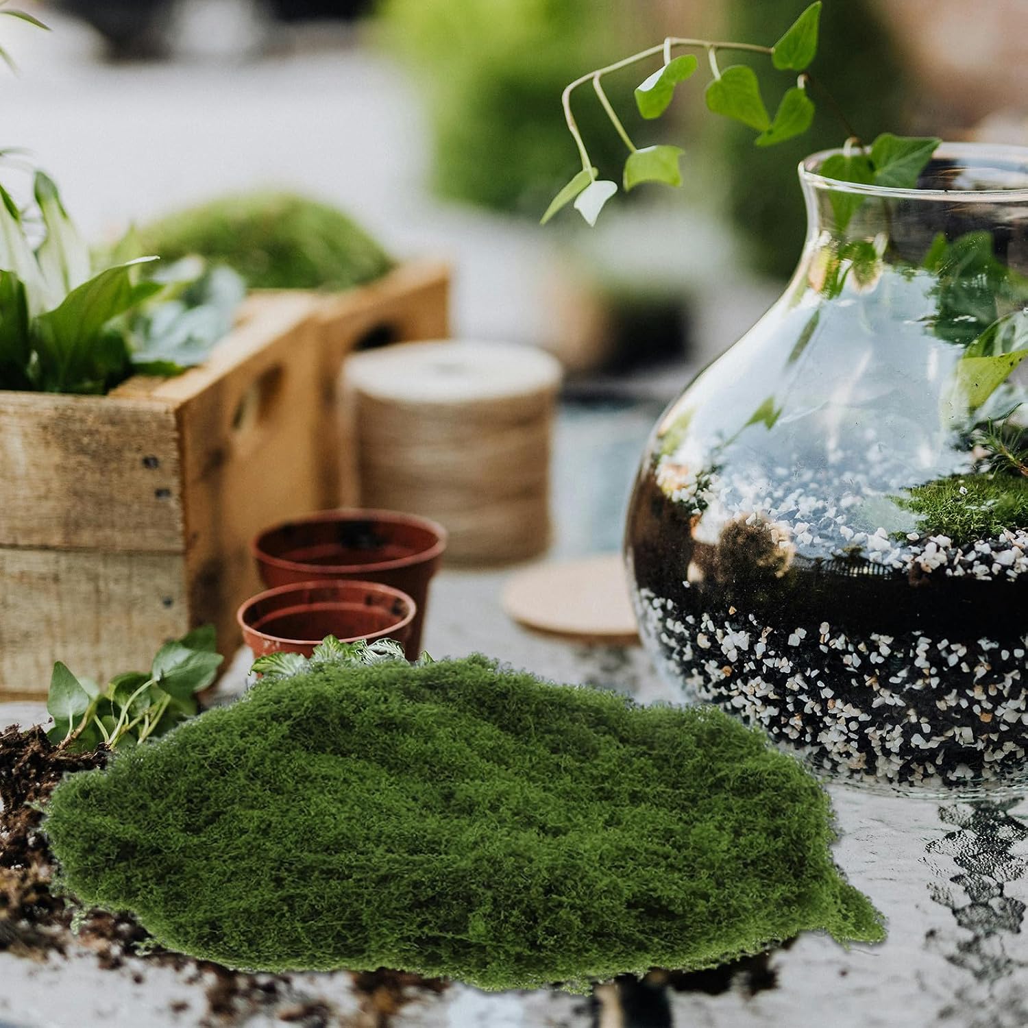 Alipis 3pcs Artificial Moss for Crafts 10oz Faux Moss Sheets with Realistic Imitation and Unique Design, Polyester Material, for Office Spaces and Interior Decor Centerpieces
