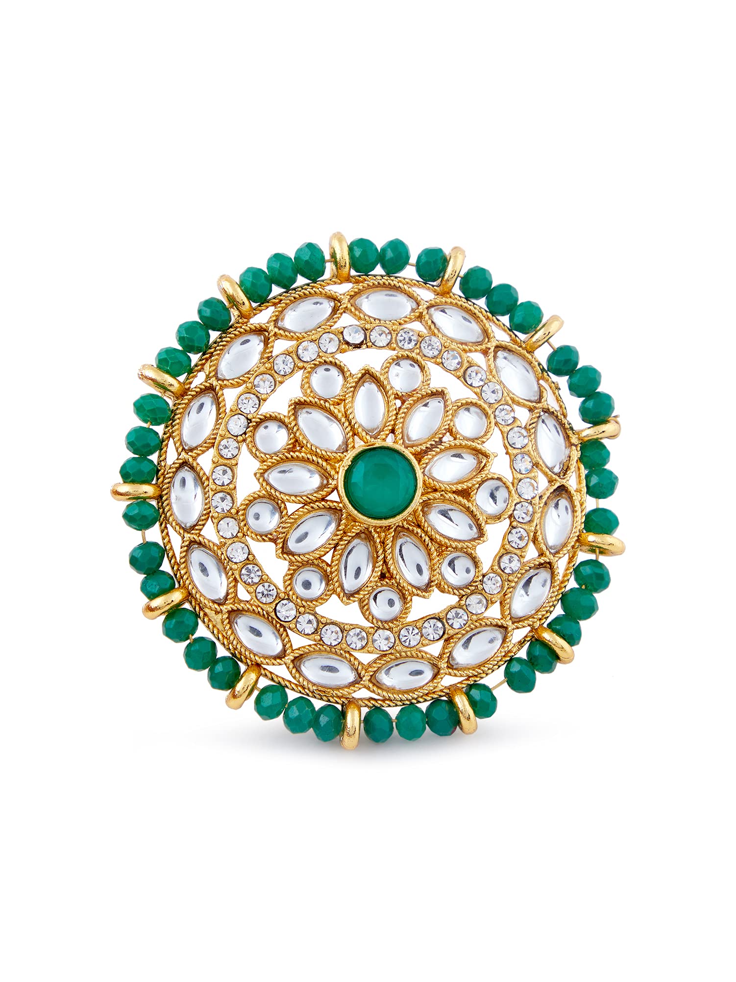 ZAVERI PEARLS Green Beads & Kundan Embellished Ethnic Adjustable Finger Ring For Women-ZPFK10782 (B09GLT2N1H) Amazon Price History, Amazon Price Tracker