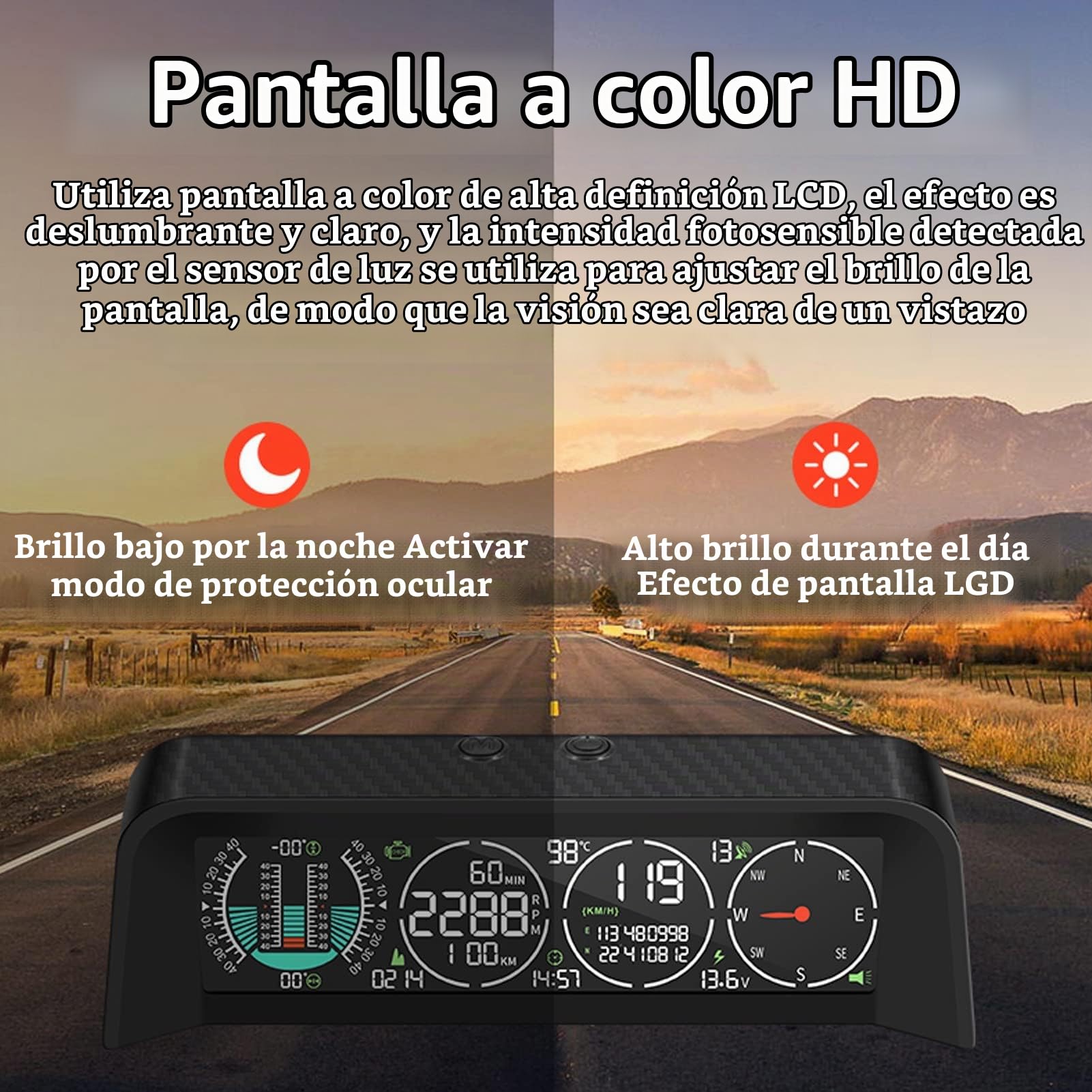Pantalla LCD Head Up Del Parabrisas Del Coche HUD, Indicador Inteligente OBD, Interfaz OBD Del Velocímetro, Velocidad, RPM Del Motor, Medición De Kilometraje, Temperatura Del Agua, Para Todos Los Vehí
