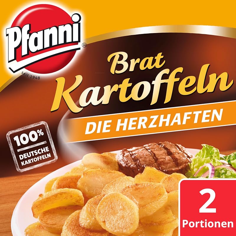Pfanni Kartoffelfertiggericht Bratkartoffeln Die Herzhaften fĂĽr eine schnelle Zubereitung mit 100% deutschen Kartoffeln 2 Portionen