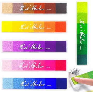 36 Colors Ink Pads for Stamping, 6Pcs Stamp Ink Pads Gradient, Fingerprint Ink Pads Washable, Ink Stamp Pad for Stamping Card Making, Inkpad for Scrapbooking, Card Making, Craft