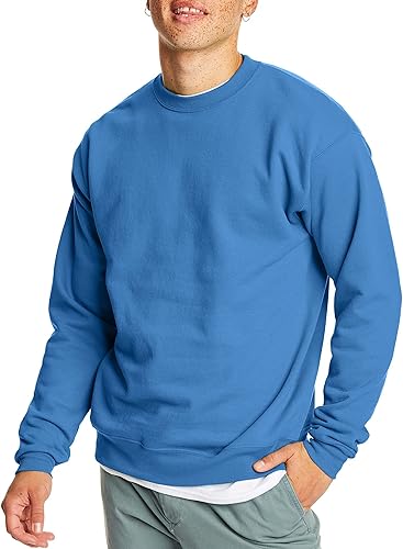 Hanes EcoSmart - Sudadera de vellón sin botones para hombre, mezcla de algodón, con cuello redondo, paquete de1o2unidades