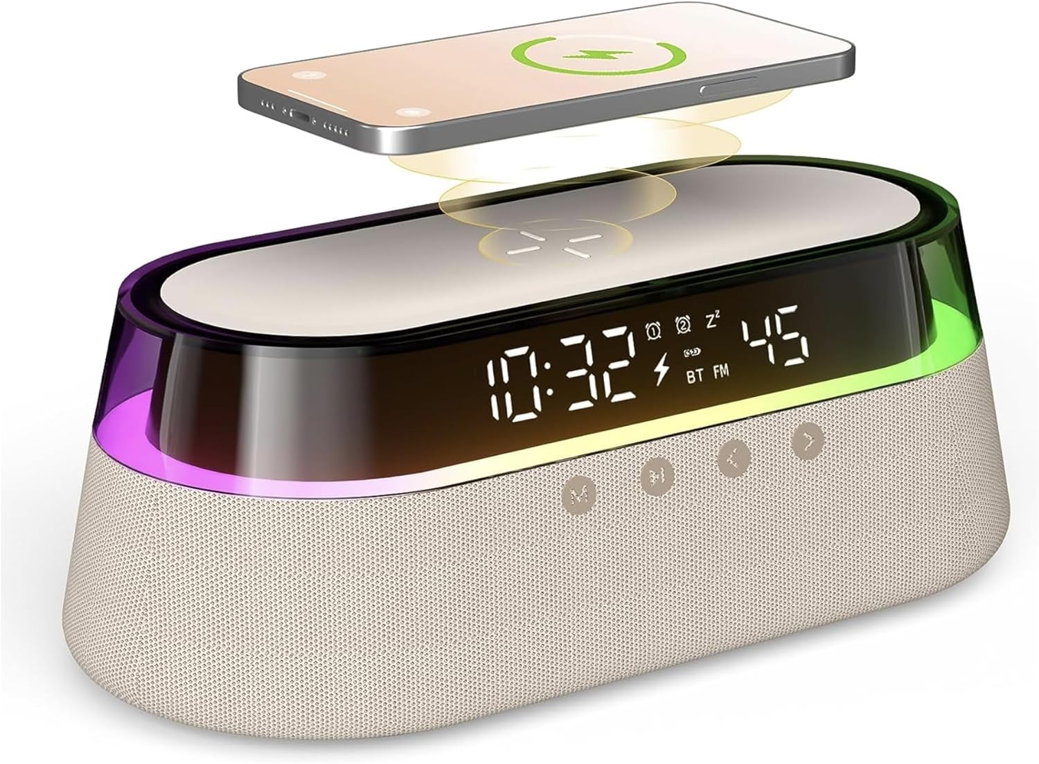 UK Technology Digital Alarm Clock, Bedside Clock Radio, Bluetooth
