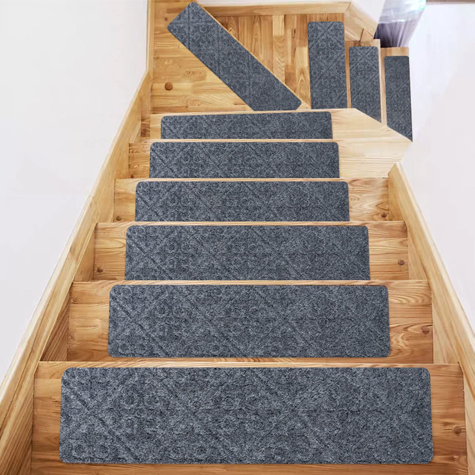 YTBHSHXZ stair treads， 15 Pack, for Carpeted Stairs, Non Slip Stair Runners for Carpet(4)