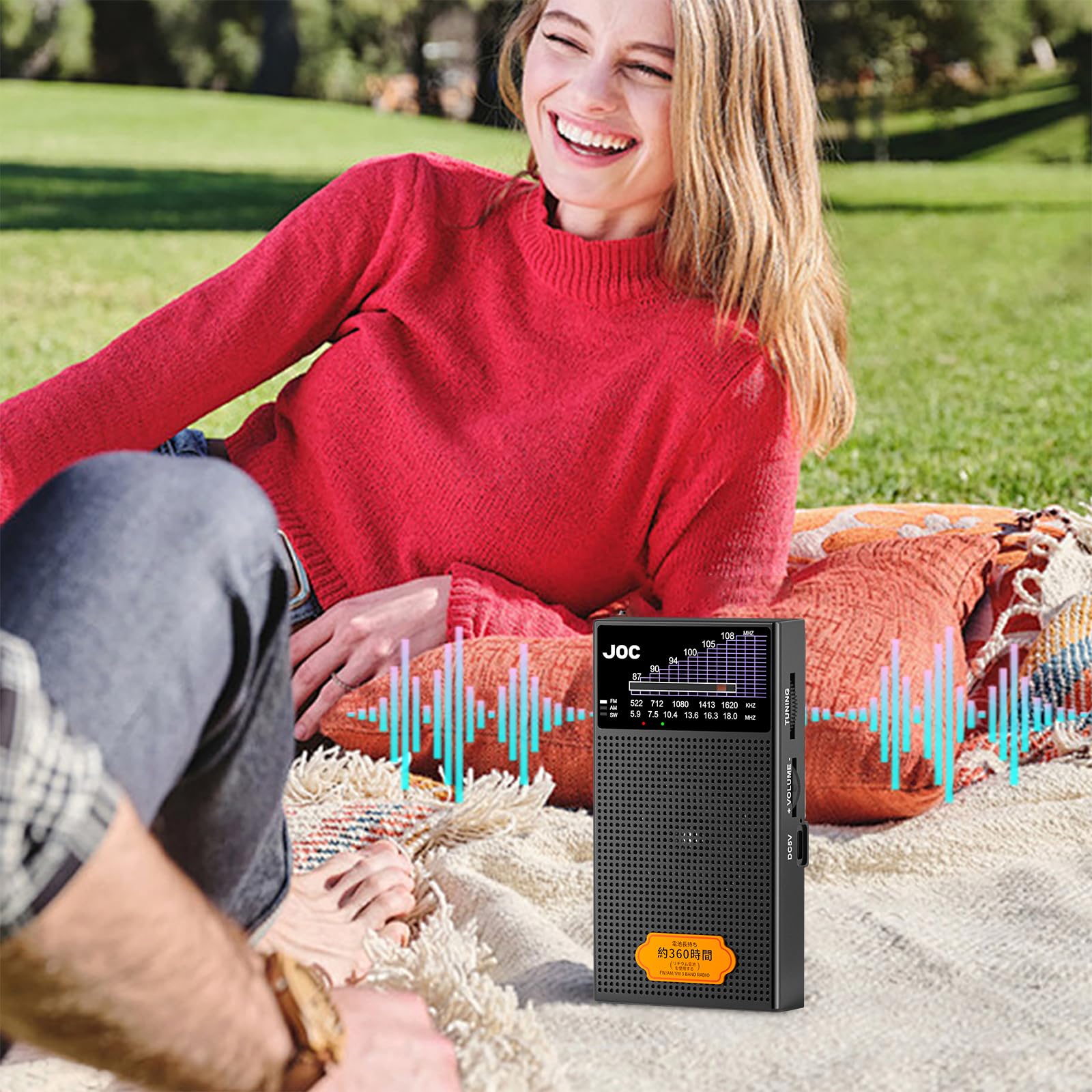 Mini Radio portátil con mosquetón y Antena retráctil para Viajes, Senderismo y emergencias, Radio Am/FM/SW