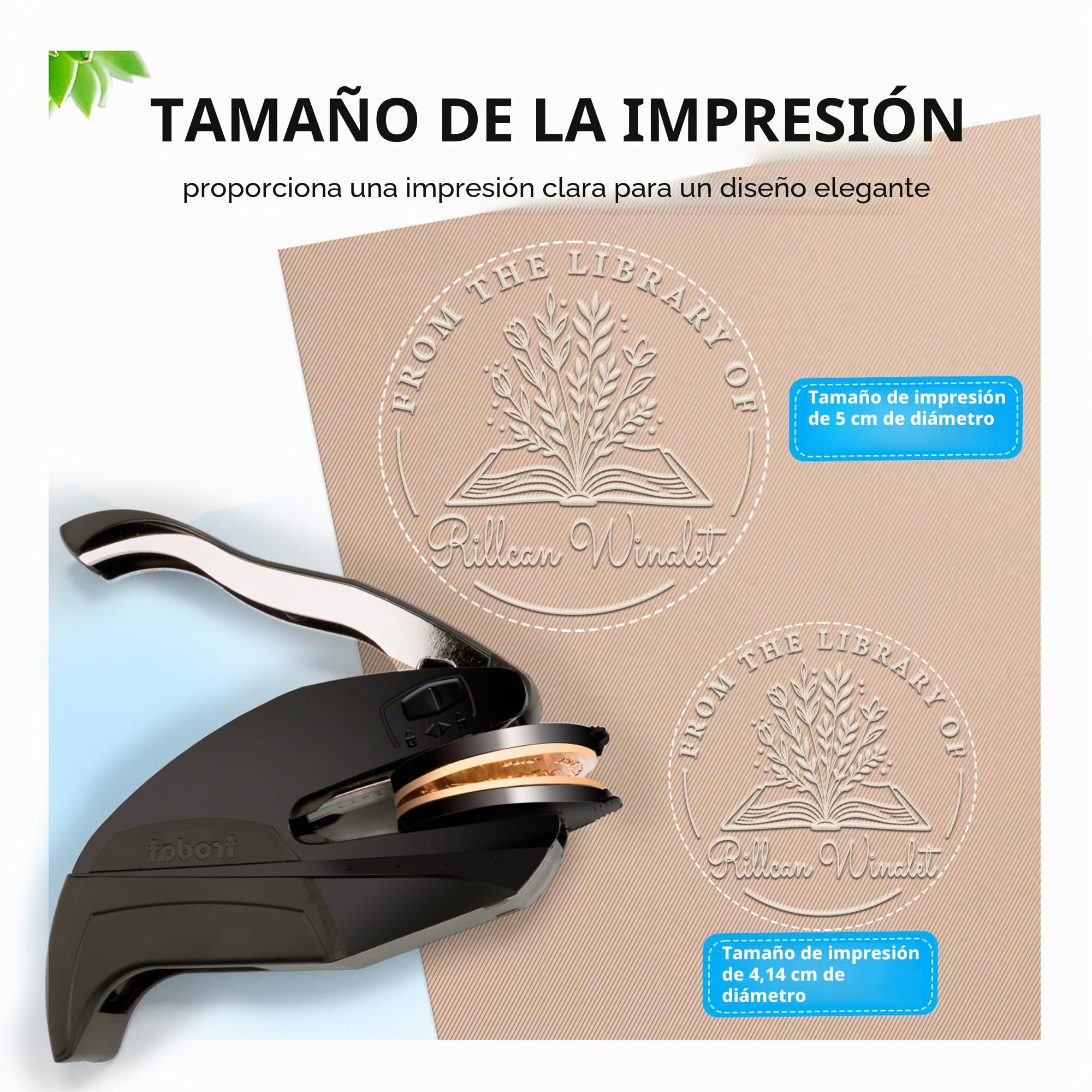 Ex Libris Personalizado | Sellos Personalizados Embosadero De Libros Personalizado Sello De Libros (Flores 1)