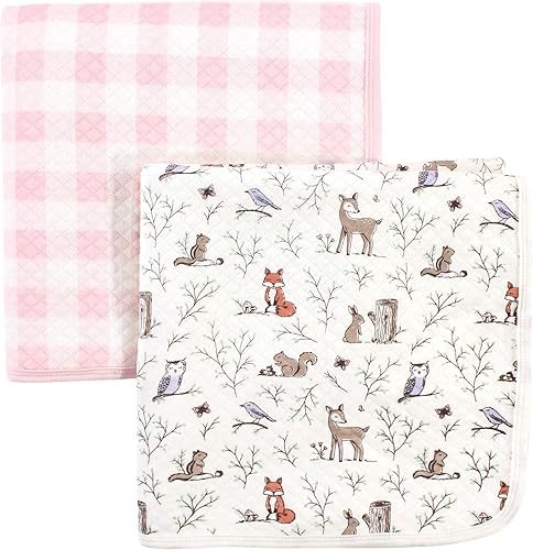 Miniatura 3 de Hudson Baby Manta unisex acolchada multiusos para bebé, recepción, manta para cochecito, rosa, azul marino, floral, 1 paquete, talla única