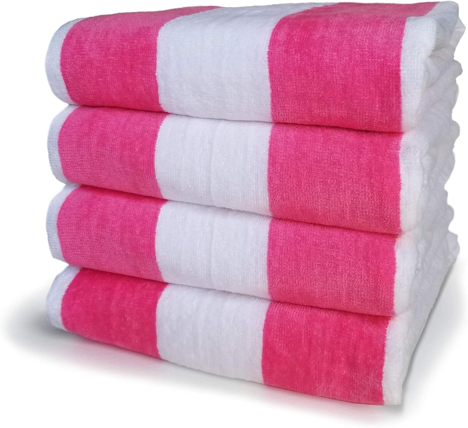 World Famous Plush Velour 100% Cotton Beach Towels. Do not Settle for Polyester! Cabana Stripe Pool Towels for Adults. (Lime Green/White, 2 Pack- 35"x70")