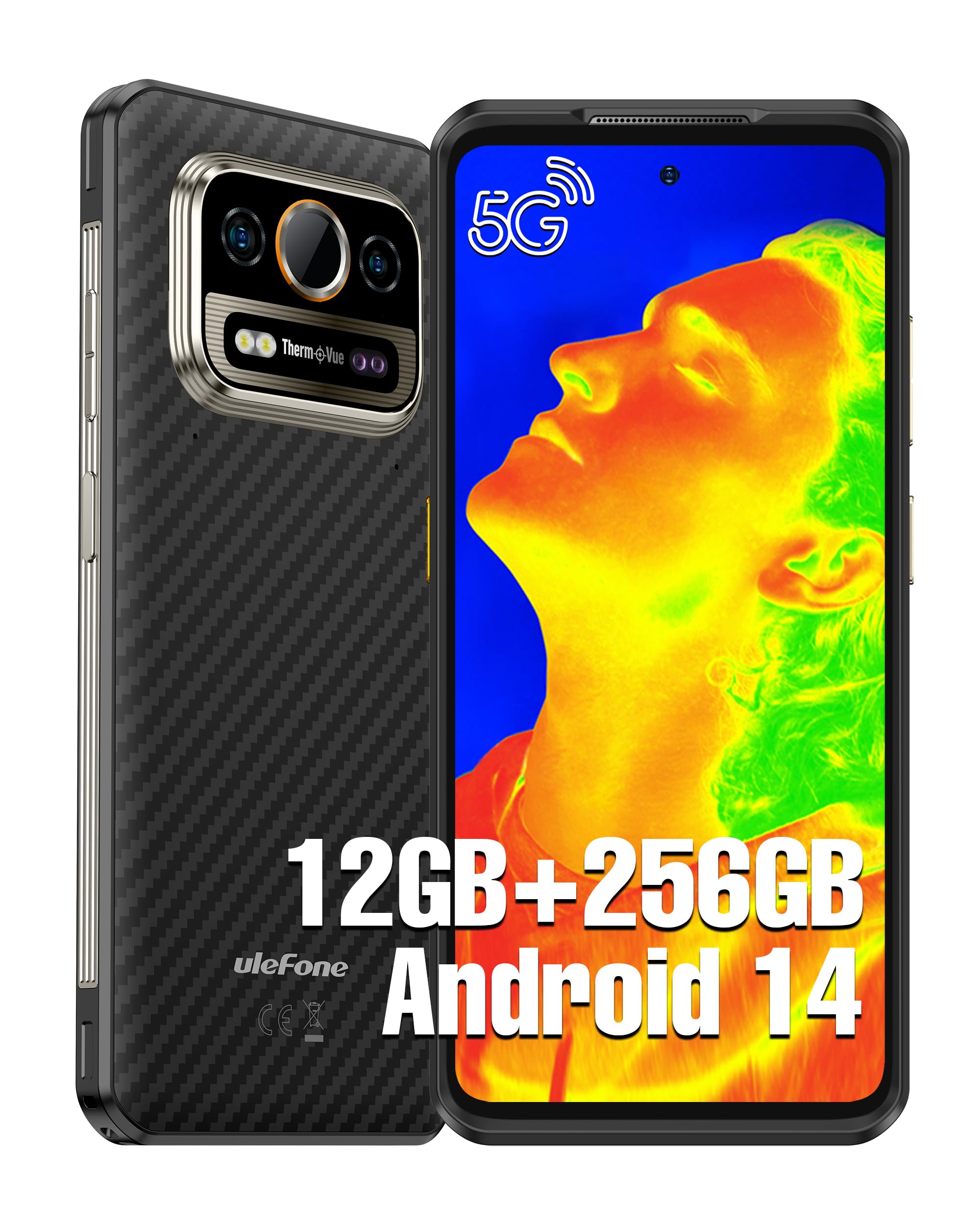 Ulefone Armor 27T Smartphone Robustzo Con Termocamera - 24GB RAM, 256GB ROM, Batteria 10600mAh, Android 14, Nero - 3
