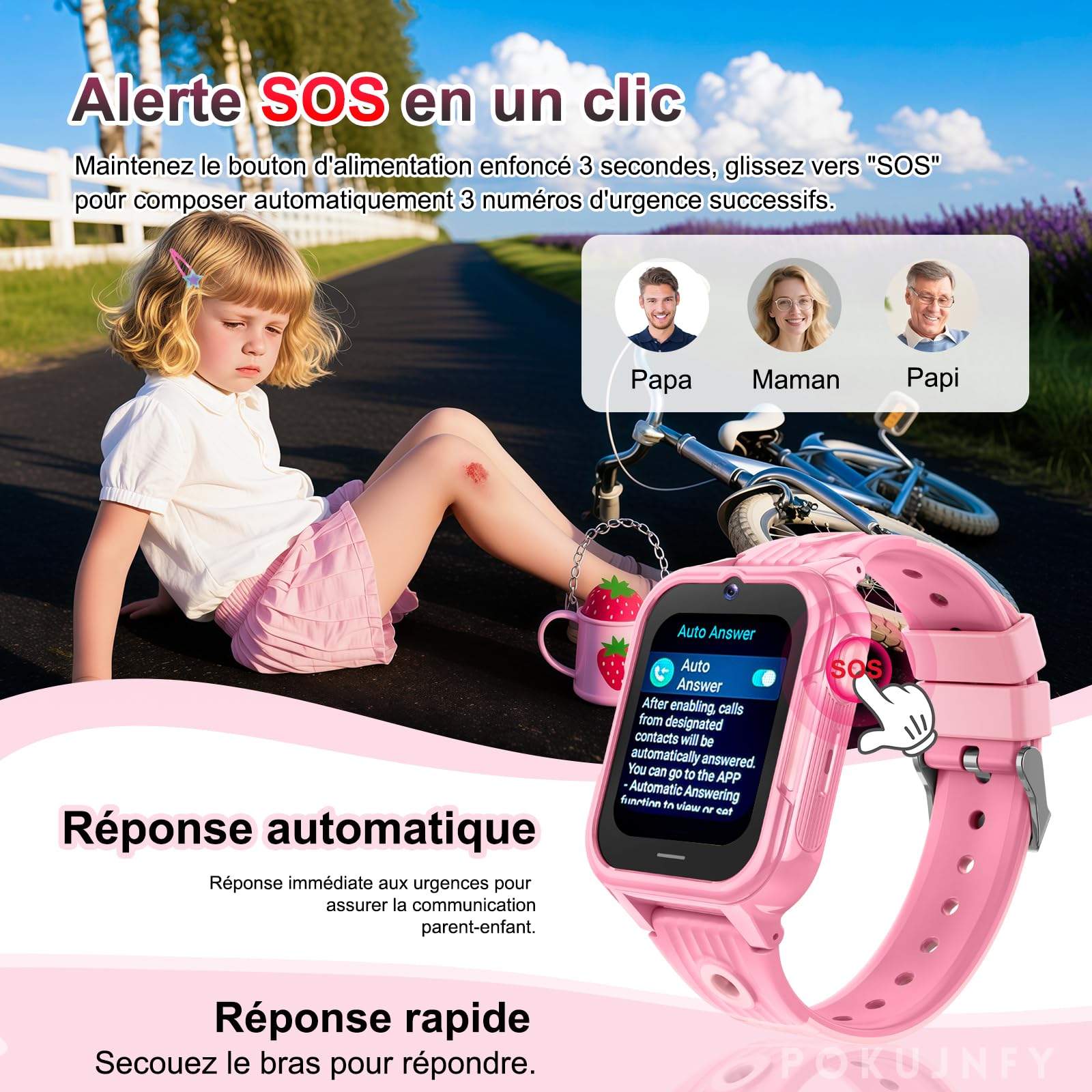 4G Montre Connectée Enfant GPS Tracker Appel Vidéo Téléphone