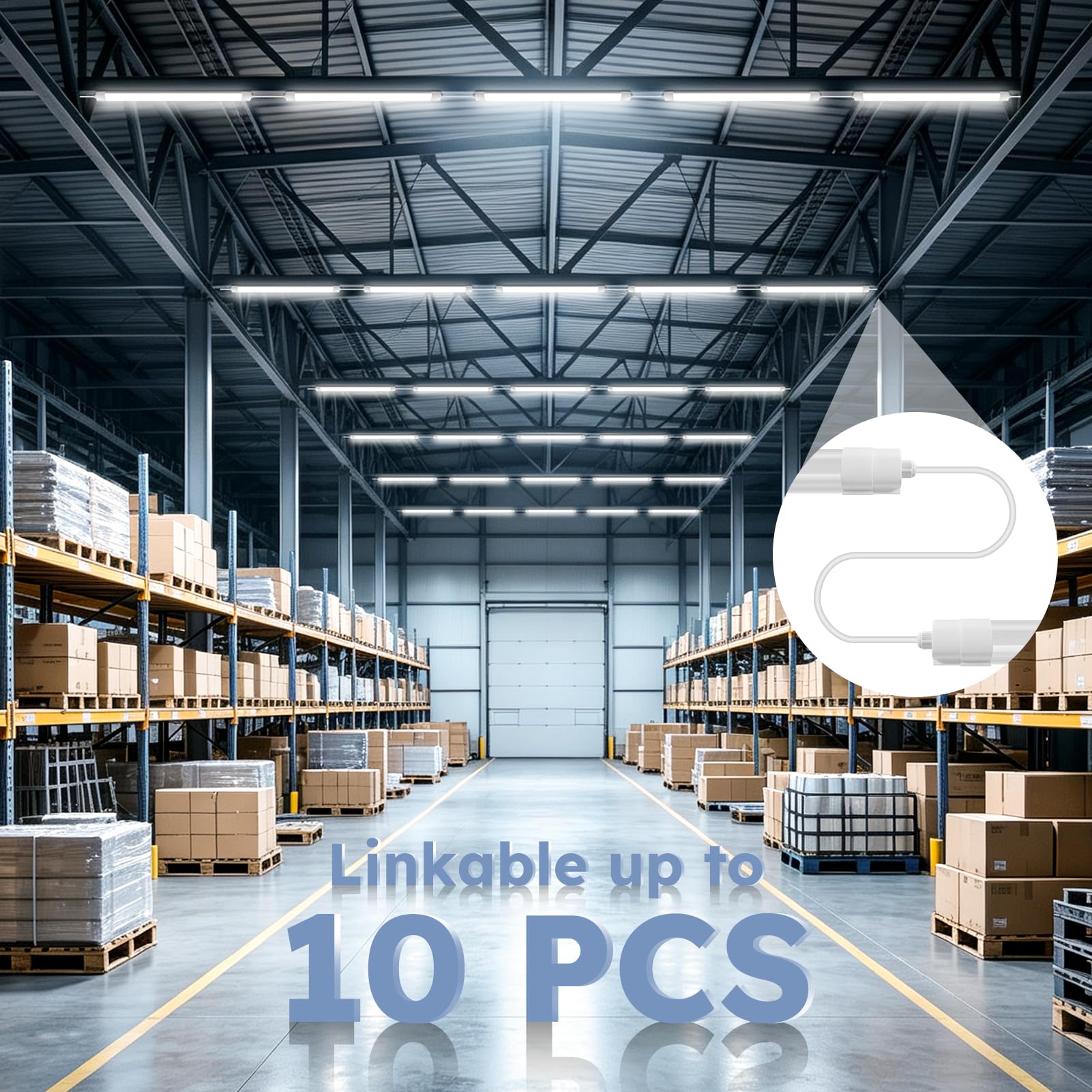 90cm Fluorescente LED 30W 3600LM Lámpara LED de Techo, 6500K Barra LED Impermeable IP65 Luz LED Techo, Pantalla LED Tubo para Sala Oficina Taller Almacén Garaje Cocina 8Pcs