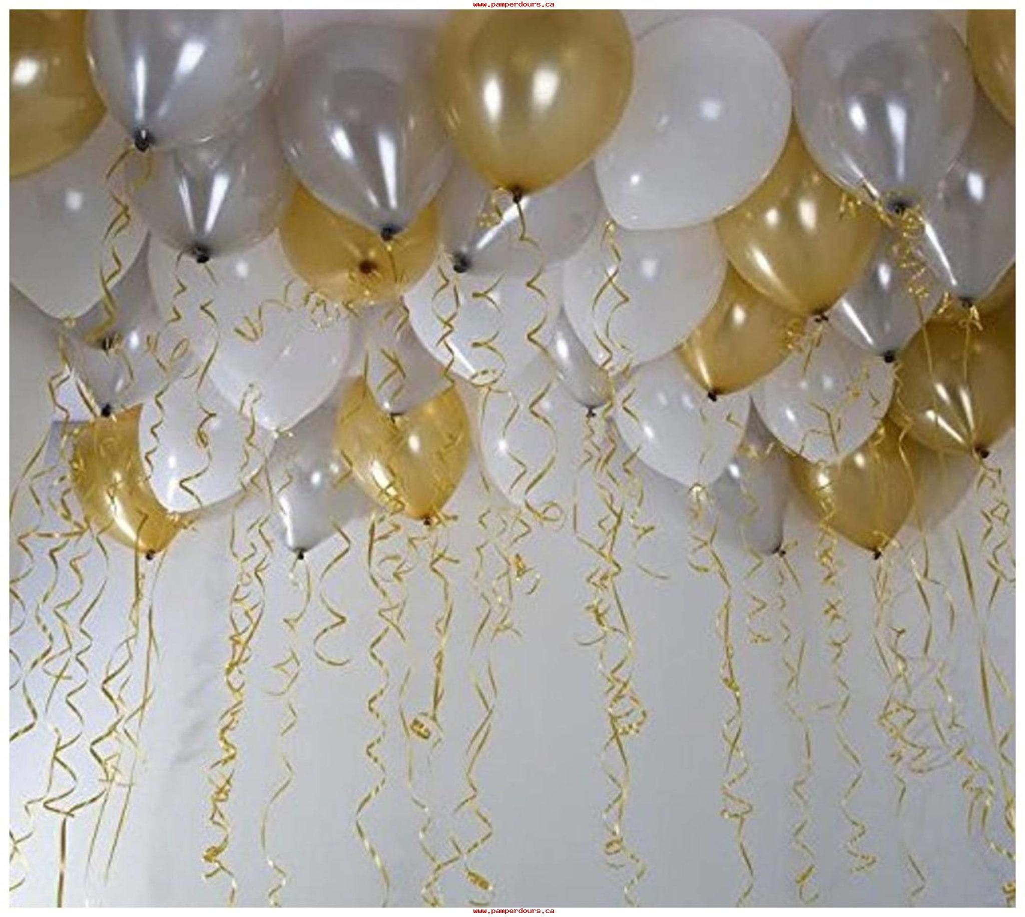 Metallic Shiny Peal Finish Balloons - Pack of 25 (White) - Image 3 thumbnail