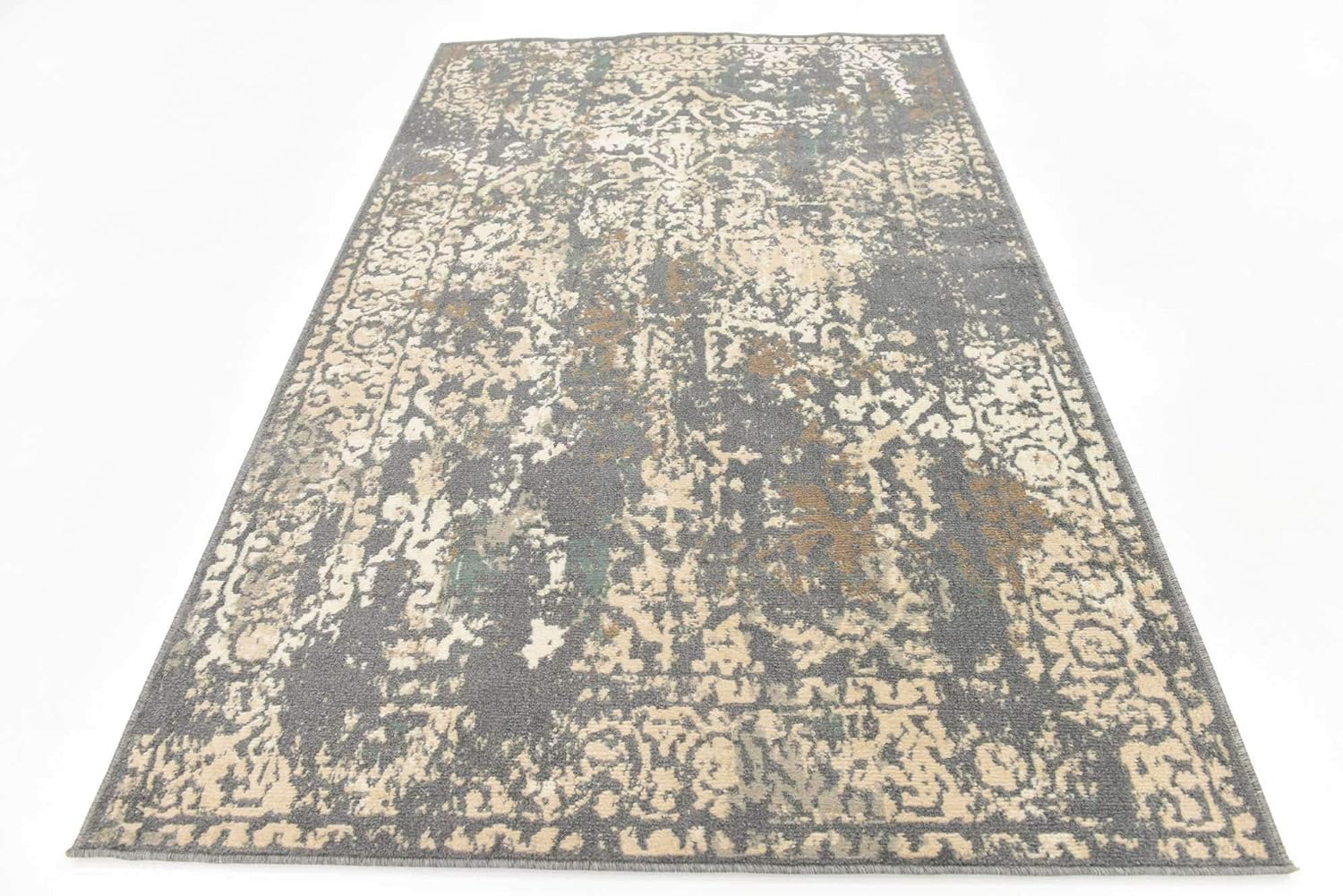 Unique Loom Tuareg Collection Vintage Distressed Traditional Area Rug (5' 0 x 8' 0 Rectangular, Gray/ Beige)