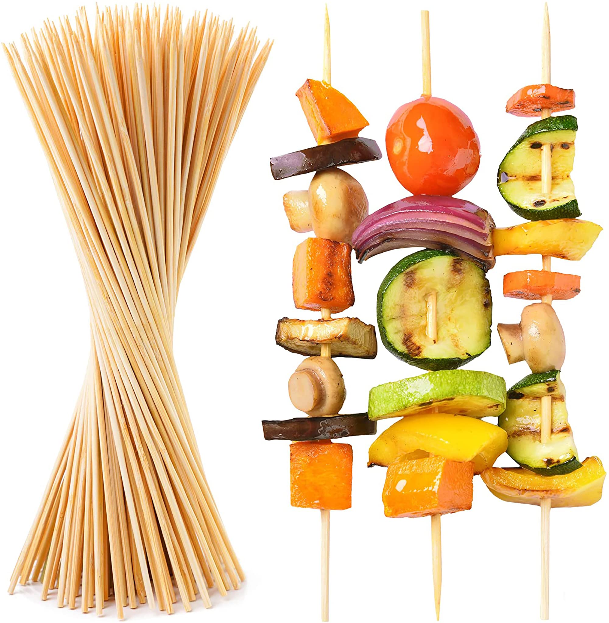 MAPPERZ Bamboo Skewers for BBQ, Appetiser, Fruit, Cocktail, Kabob, Choco Fountain, Grilling, Roaster, Kitchen, Corn, Burger, Sausage, Disposable Craft Wood Garden Sticks, 6 Inch, Pack of 100 (B0C1BSLCF5) Amazon Price History, Amazon Price Tracker
