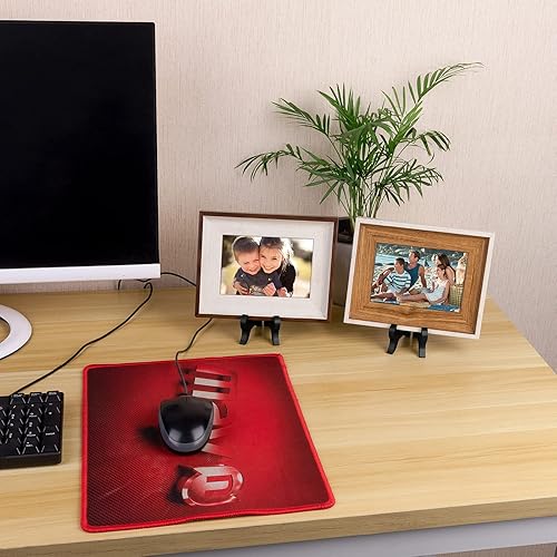 Miniatura 8 de Petutu Paquete de 6 soportes de madera de 4 pulgadas para caballetes (negro)