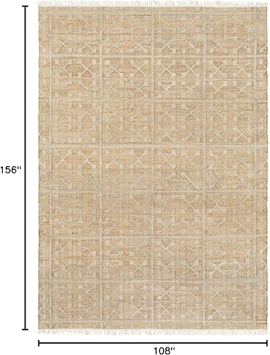 Miniatura 2 de MarkDay - Alfombras de área Treviso de fibra natural de 9 x 12 pulgadas color beige  verde  morado para sala de estar dormitorio o cocina 9 x 13 pies