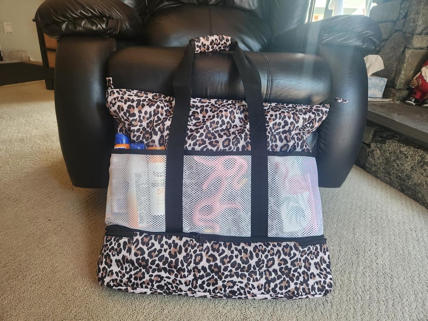 JIANYA Beach Bag Women Waterproof Sandproof Beach Tote Bags with Cooler Top Zipper Large Totes for Pool Travel Daily - Image 2