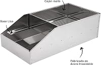 Recipient pentru făină Lacor 50450 din oțel inoxidabil cu capac cu sită, 50x26,5x18 cm, pentru uz profesional 3