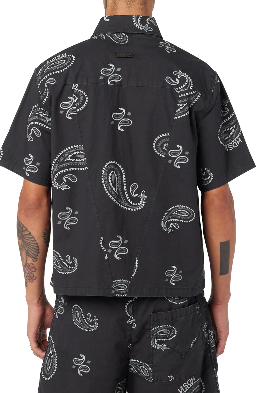 HUDSON Men's Cropped Short Sleeve Button Down Shirt