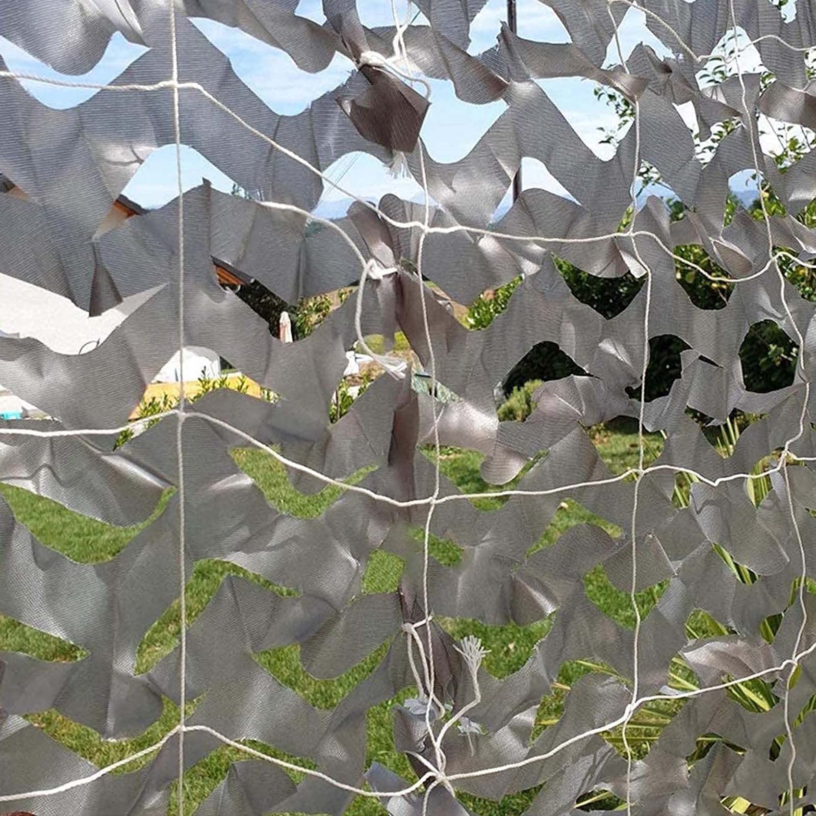 Filet De Camouflage Gris,Filet De Protection Solaire Extérieur,Filet D'ombrage,Filet De Camouflage Renforcé Militaire,Pour Jardin,Pergola,Chasse,Décoration De Fête À Thème,Grey-4x8m(13.1*26.2ft)