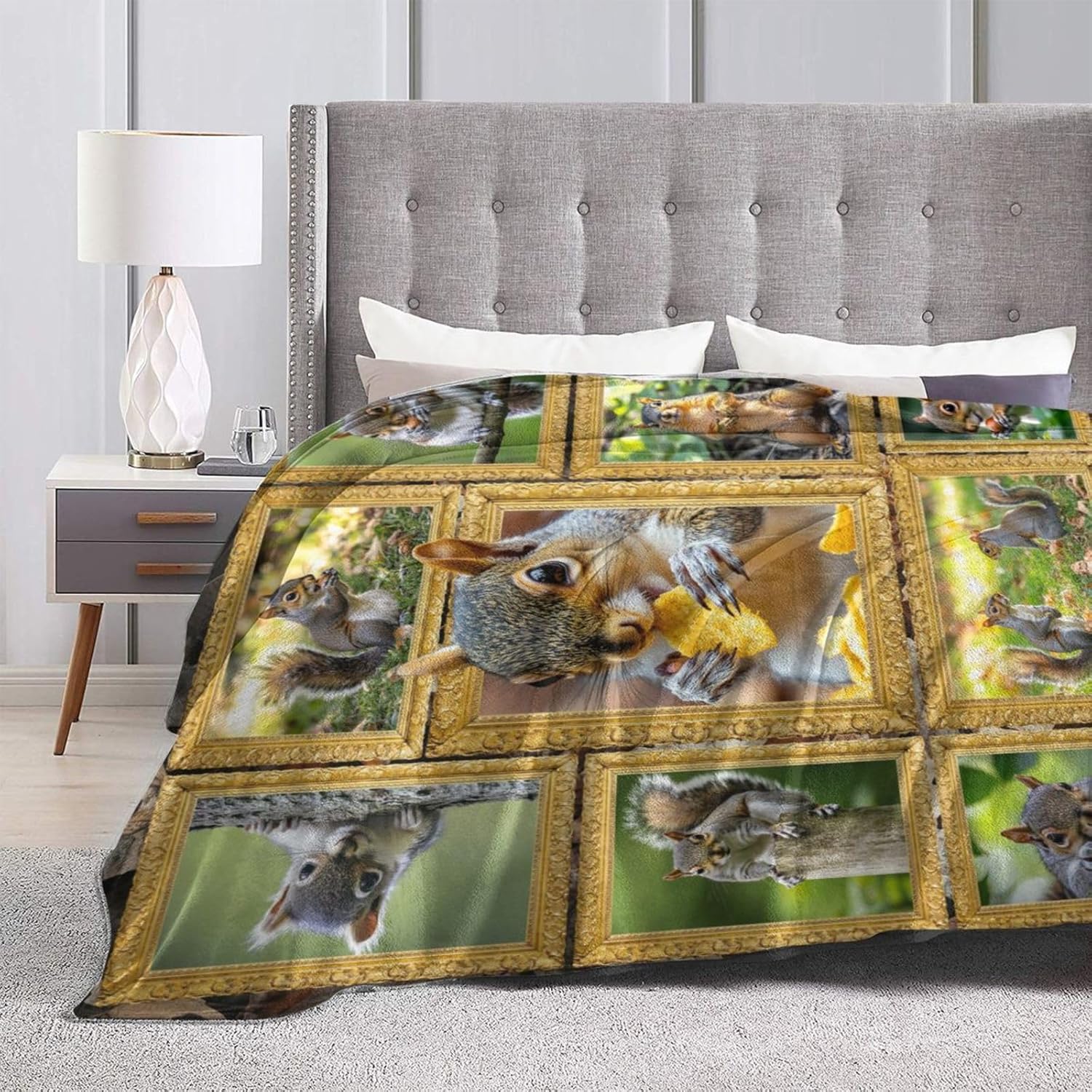 Cute Squirrel Throw Blanket Squirrel Blankets Fleece Plush Super Soft Cozy Warm Lightweight Squirrels Lover Decor Gifts for Boys Girls Kids Adults Men Women 40" x 50" - Image 6