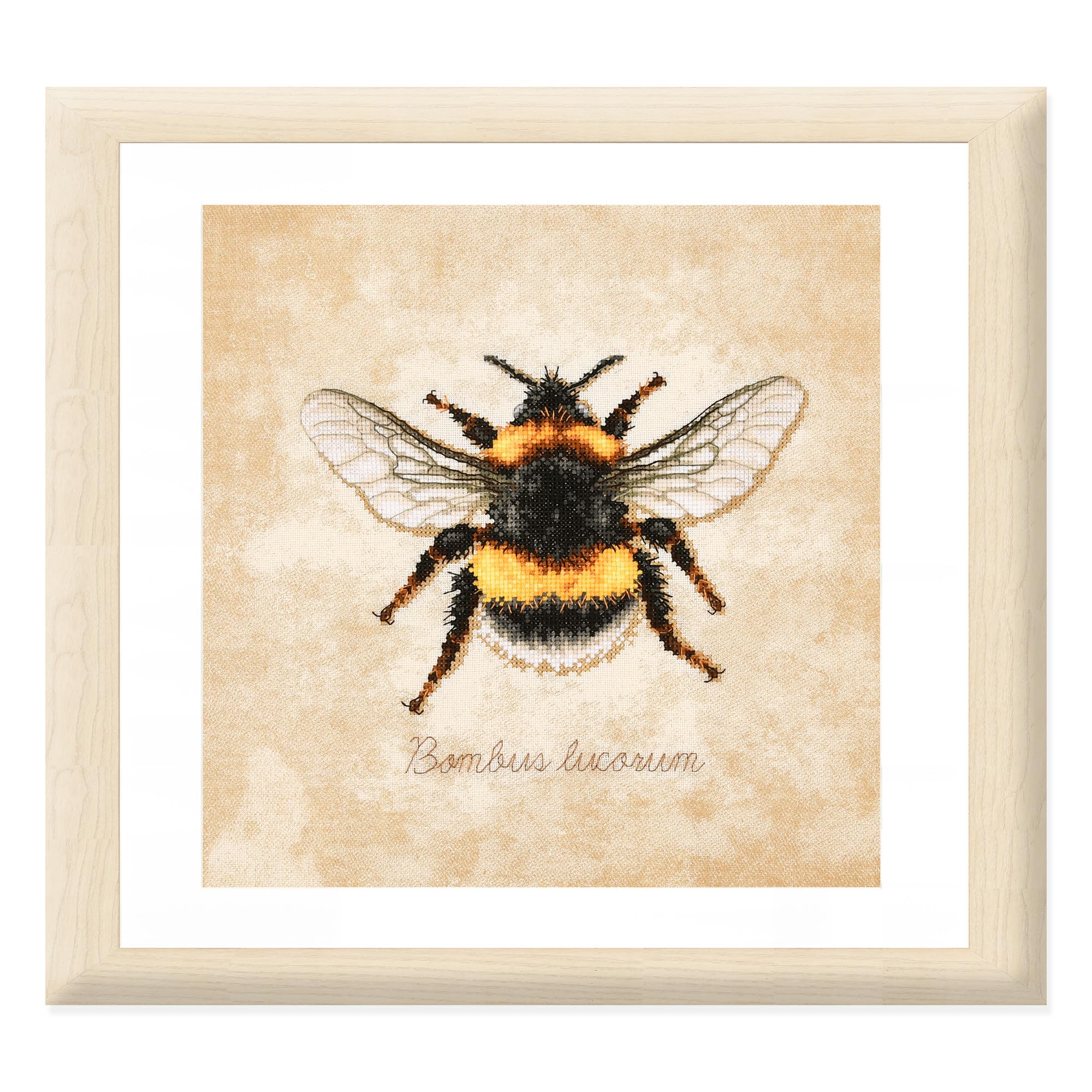 LANARTE Haft Krzyżykowy Liczony Zestaw Obraz do Haftu BOMBUS LUCORUM Zrób to Sam Zestaw Kreatywny dla Dorosłych Rękodzieło Artystyczne 21 x 21 cm Dekoracja Ścienna DIY Cross Stitch Kit