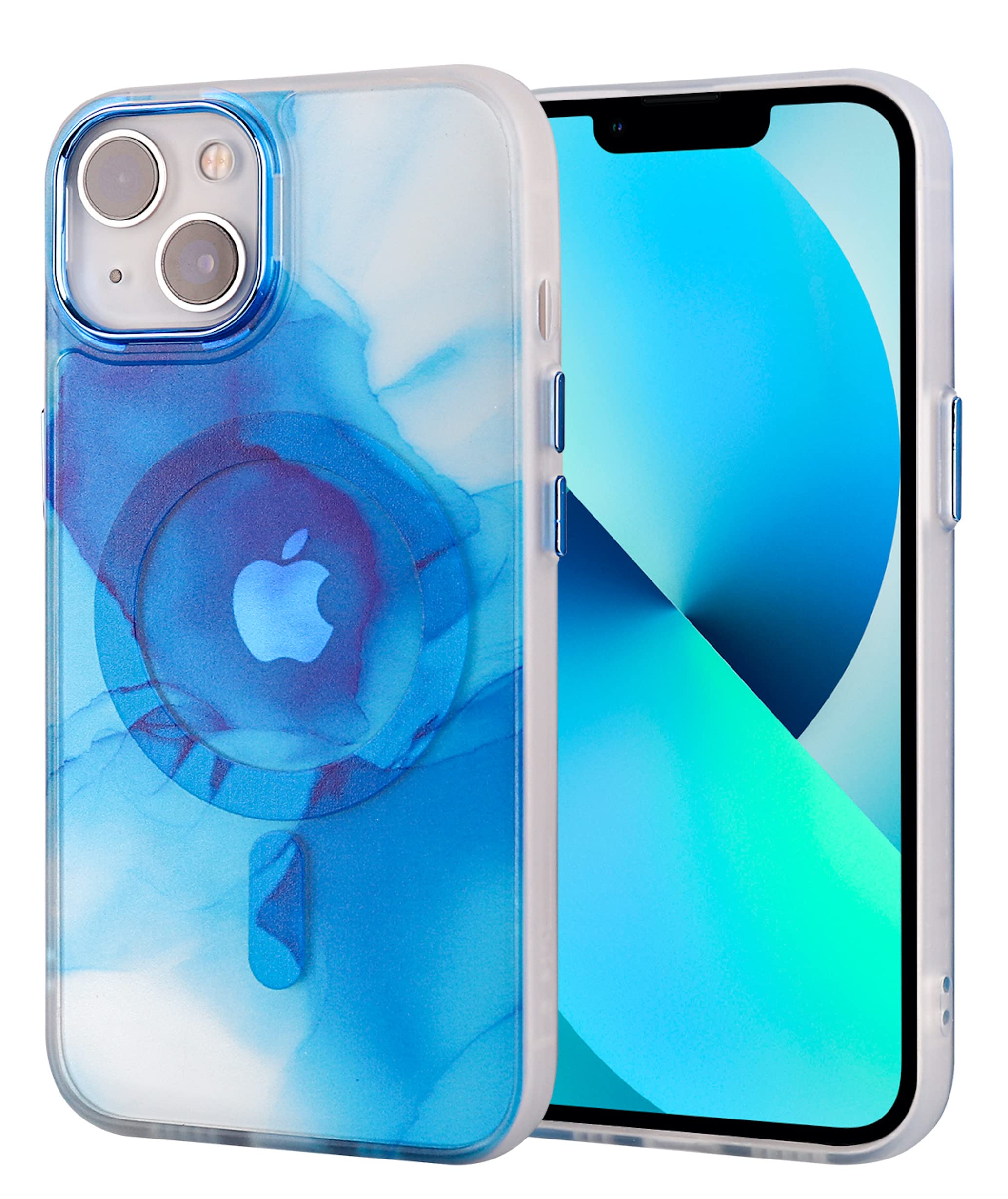 BOUNCEBACK Water Color Designer Magnetic Charging Support Back Case Cover for iPhone 15 - (Blue | Poly Carbonate) (B0CL2CLM6T) Amazon Price History, Amazon Price Tracker