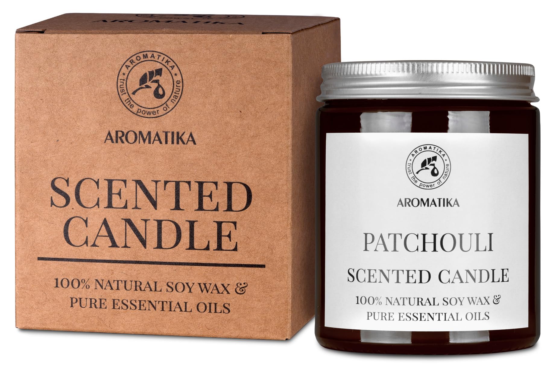 Scented Candle Patchouli 150g - 100% Pure Patchouli Essential Oil - Soy Wax Candle - Home Scented Candle - Aromatherapy - Relax Scent - Air Freshener - Candle Gift - Idea for Christmas - Birthday