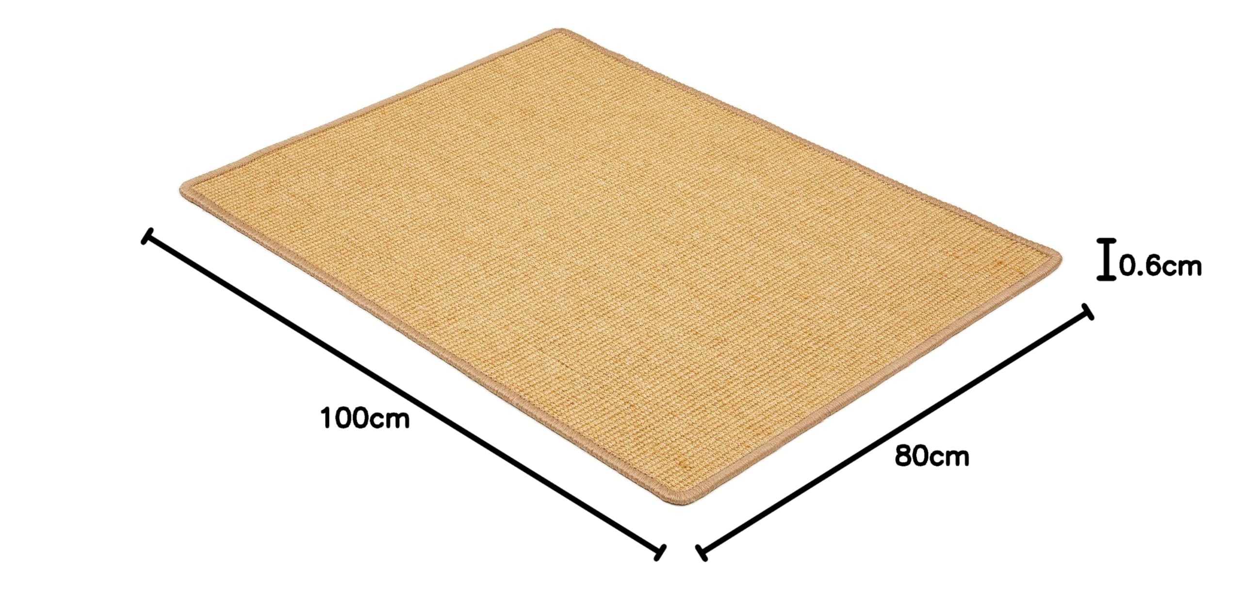 Mata do drapania dla kotów – mata sizalowa do drapania – naturalna mata sizalowa wytrzymała – dywanik ze 100% sizalu – mata do drapania dla kota beżowa 80 x 100 cm