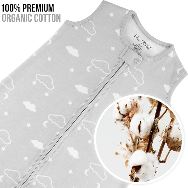 Mama Cheetah Baby Sleep Sack 1.0 TOG, Organic Cotton Baby Wearable Blanket with Two-Way Zipper, Swaddle Transition Sleeping Bag, All-Season Sleep Sack for Infant Toddler Boy Girl, 6-12 Months, 1-Pack - 5