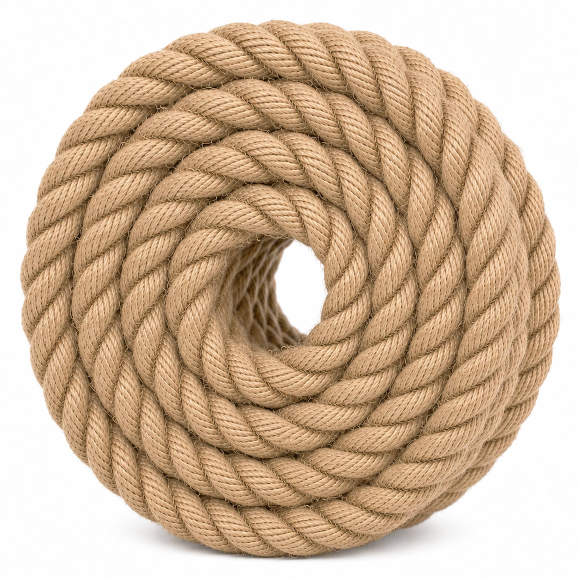 Yuzenet Black Twisted Manila Natural Jute Rope (1.5 Inch X 10 Feet) Thick Hemp Rope For Docks, Railings, Tree Climbing, Decorating