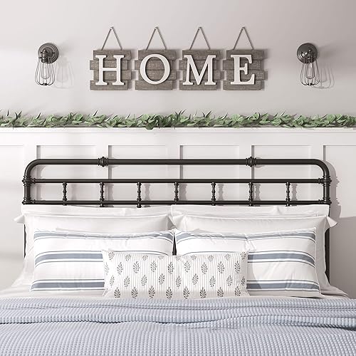 Miniatura 3 de Barnyard Designs Letrero decorativo de pared para decoración de pared, rústico, primitivo, de campo, para cocina, 32 x 8 pulgadas (HOGAR marrón)