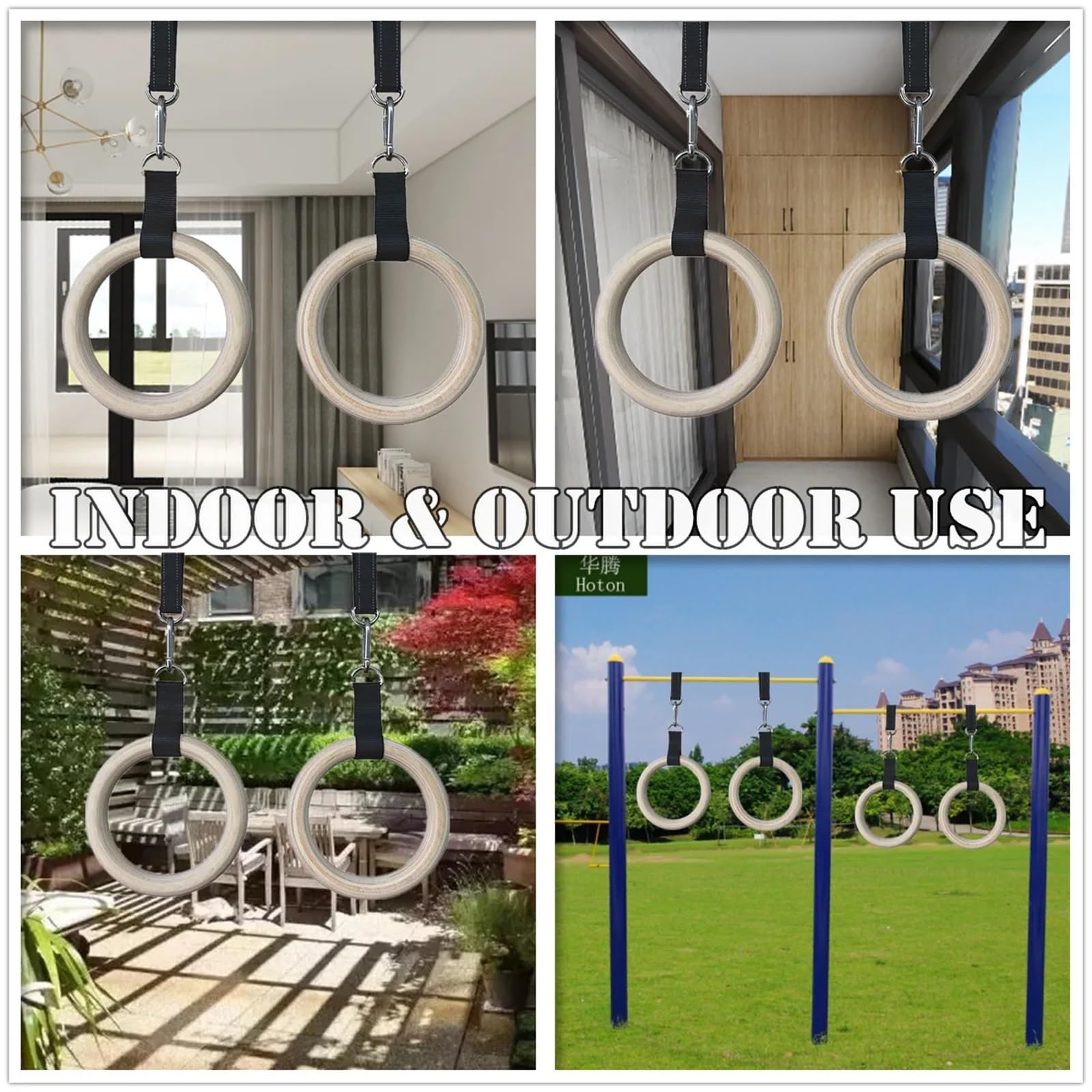 Gymnastikringe for Ringe Hängegriffe Körpertraining mit vollem Paar Workout Karabiner Home Pull Gymnastik Up Straps Kraft Fitnessstudio