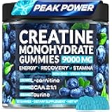Creatine Monohydrate Gummies Complex 9000 mg – Creatine for Women & Men – Pre Workout Creatine Chews for Muscle Growth, Strength & Energy– 120 Count