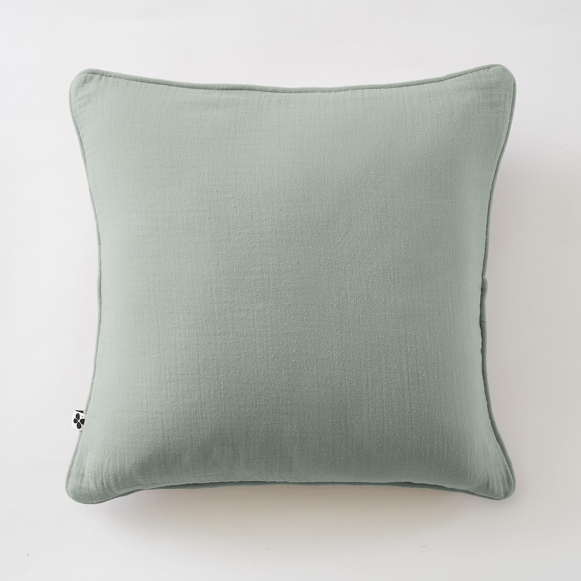 Lot de 2 coussins 45 x 45 cm gaze de coton Eucalyptus – Déhoussables zip –