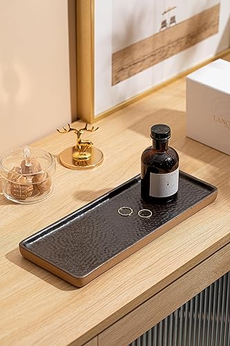Miniatura 6 de Bandeja de tocador con borde marrón, bandeja para velas, bandeja de baño, bandeja de encimera, organizador de soporte de perfume, bandeja decorativa