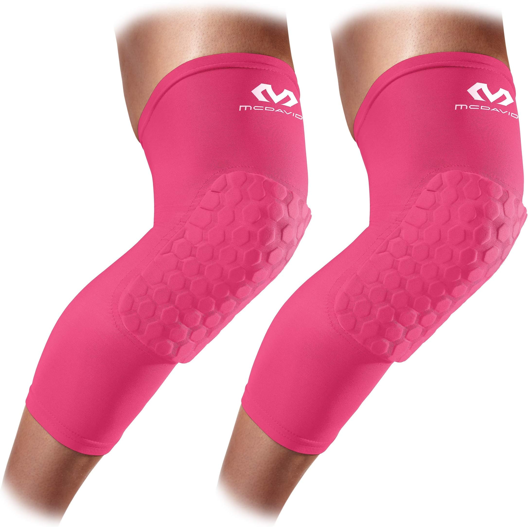 Knee Compression Sleeves: McDavid Hex Knee Pads Compression Leg Sleeve for Basketball, Volleyball, Weightlifting, and More - Pair of Sleeves (Renewed)