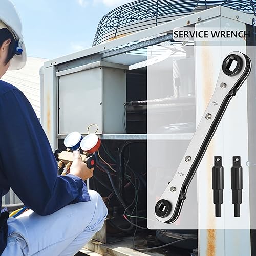 Miniatura 7 de Mellbree Llave de servicio HVAC, acero al carbono, 38 in, 14 in, 516 in, 316 in