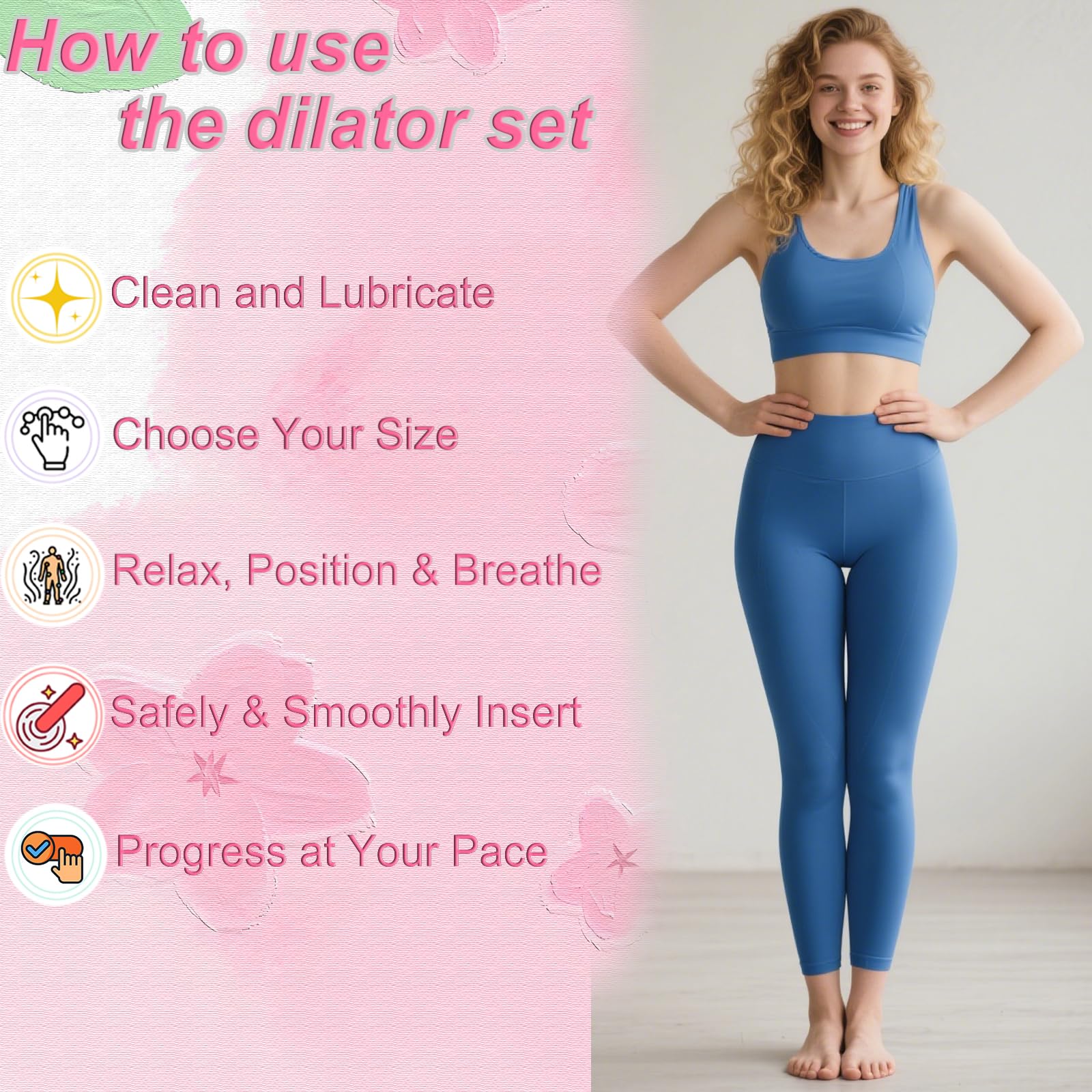 Dilatatori per Pavimento Pelvico Donna - Dilatatore Vaginale - Allenatore Muscolare Progressivo - Esercizi per Controllo Della Vescica e Pavimento Pelvico - Esercizi di Kegel - per Donna - 5 Pezzi Set