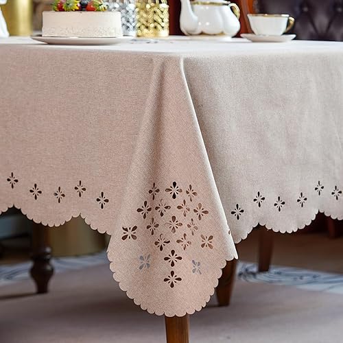 Miniatura 4 de ARTABLE Manteles rectangulares de encaje para decoración de otoño con flores antiguas, mantel de macramé para exteriores, granja, rústico, cocina,