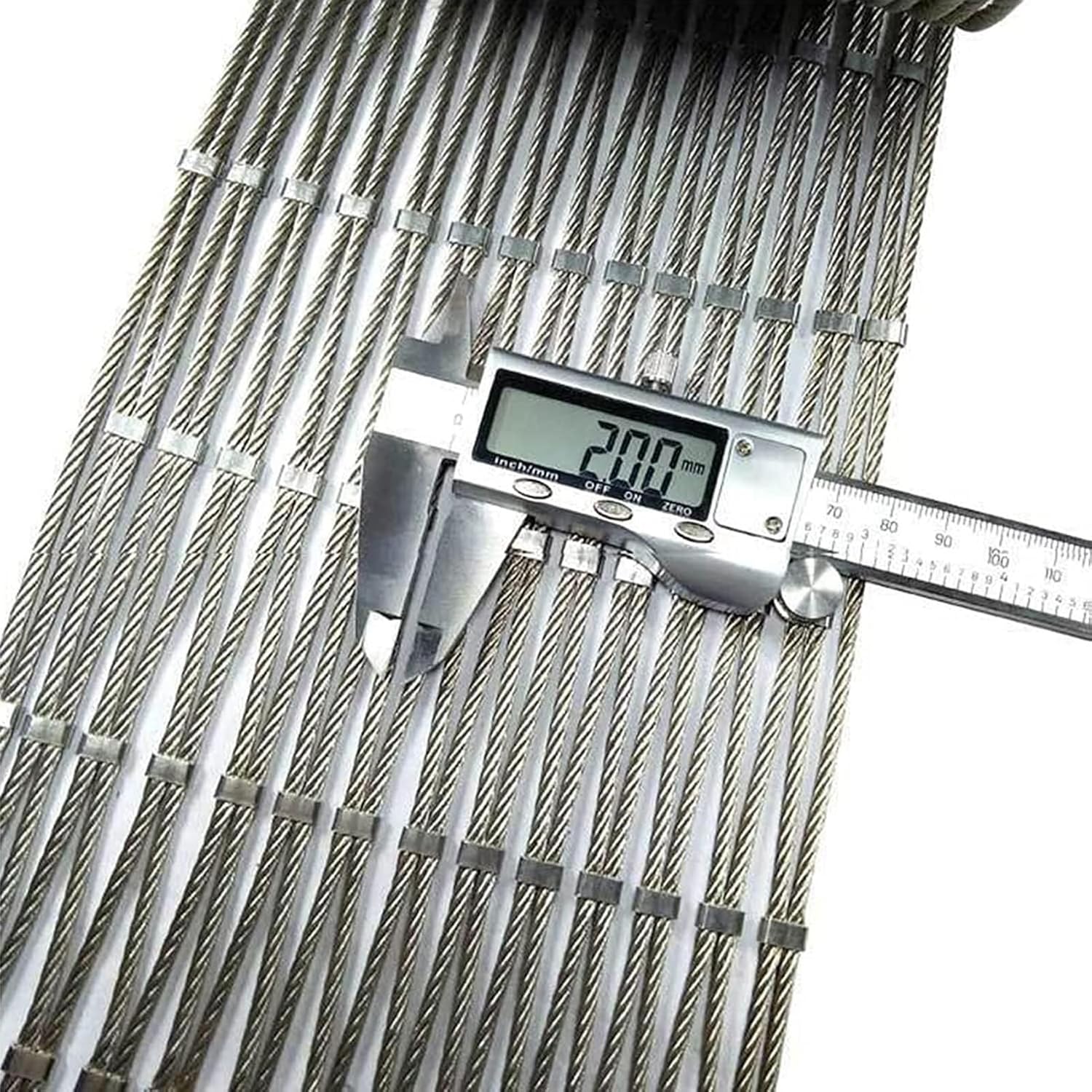 304 Stainless Steel Rope Netting 2mm Flexible Climbing Plant Mesh Balcony & Stair Safety Net Durable Garden Protection (2x20m/6.6x65.6ft)