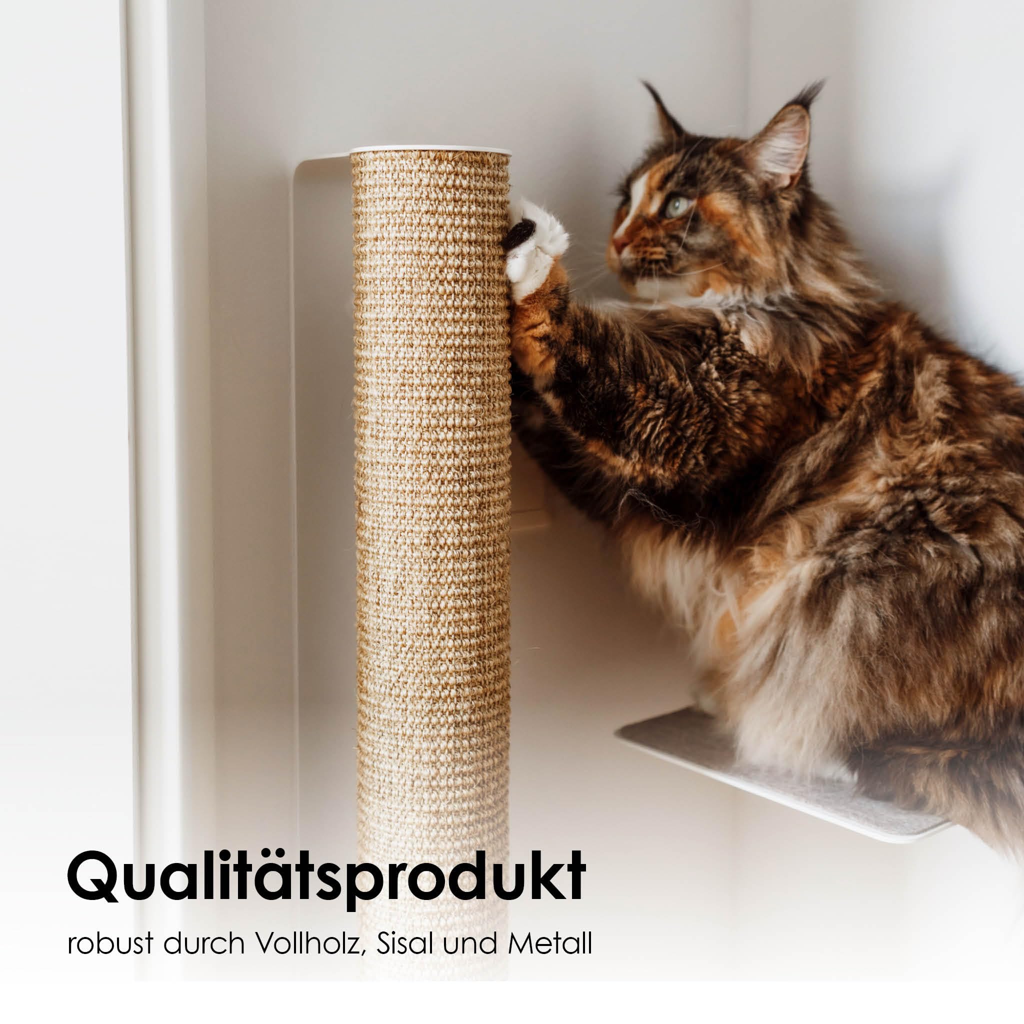 LucyBalu® Catwalk XL Tiragraffi da parete in sisal I Bianco/Sabbia