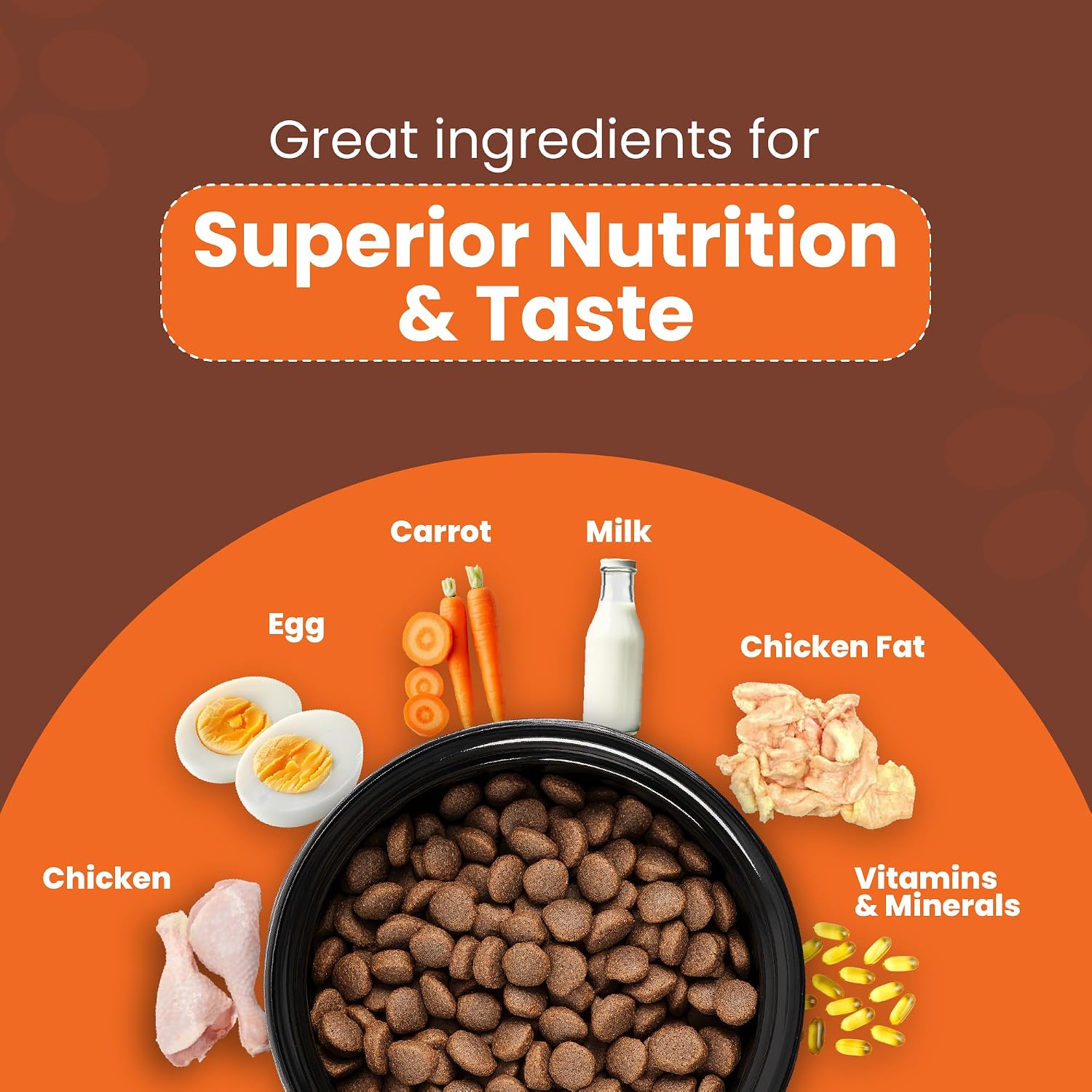 Dry Dog Food Puppy 1kg High Protein Chicken, Rice, Egg, Milk 39 Essential Nutrients Healthy Skin Shiny Coat, Strong Bone & Muscles Complete Balanced Pure Pet Food for Pedigree Dogs