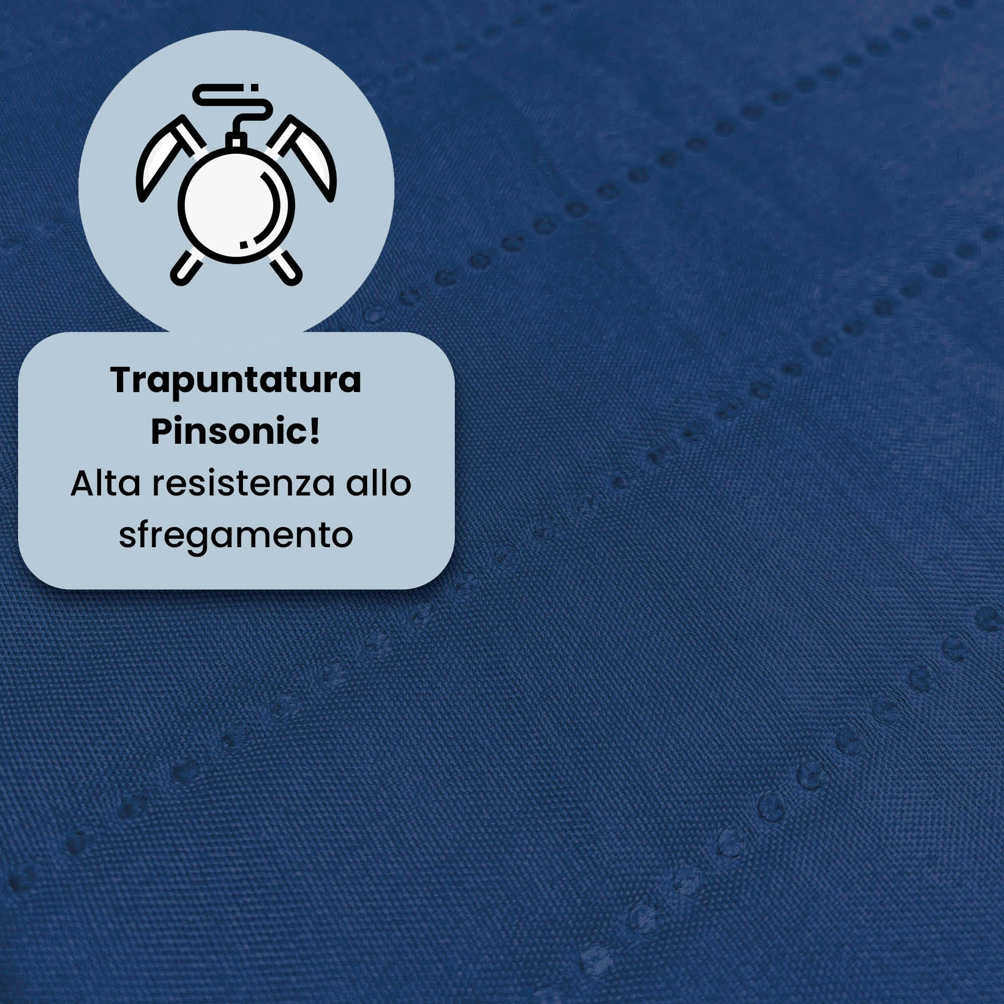 Italian Bed Linen Copridivano Trendy con penisola Reversibile, Misura Seduta 190 cm, Microfibra Soft Touch "Mano Pesca", Ideale per Chi ha Animali Domestici, Protezione Totale, Blu Scuro