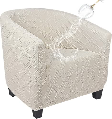 SearchI Waterproof Club Chair Slipcover Stretch Barrel Chair Covers Jacquard