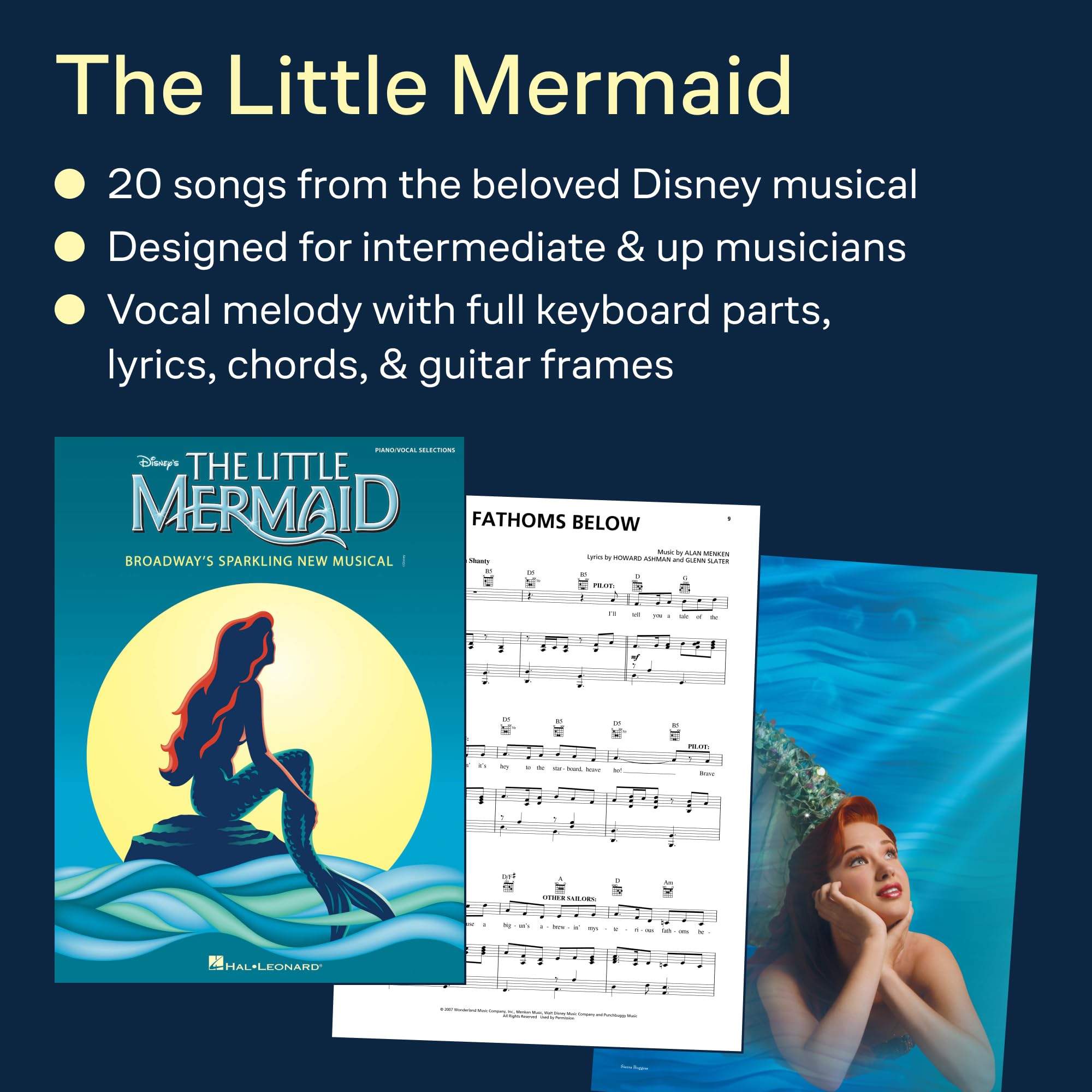 The little mermaid - broadway's sparkling new musical - piano, voix, guitare
