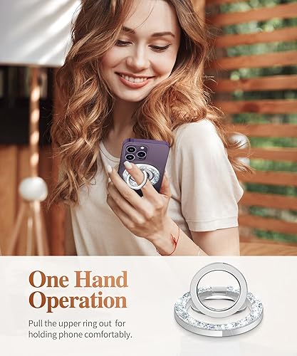 Miniatura 6 de GVIEWIN Soporte Magnético para Anillo de Teléfono, Compatible con MagSafe Agarre de Teléfono con Soporte Ajustable, Soporte Magnético de Anillo de