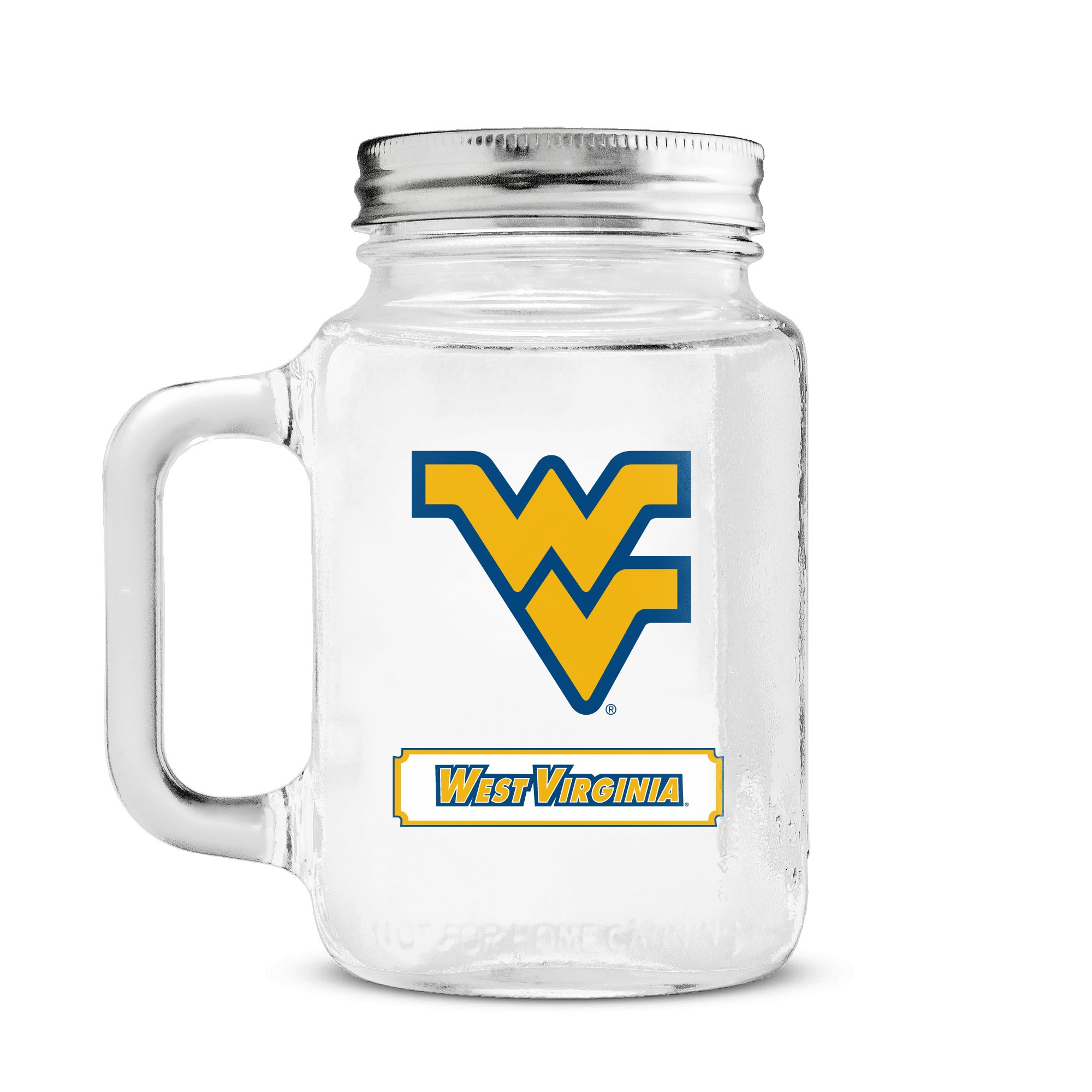NCAA West Virginia Mountaineers 20oz Glass Mason Jar
