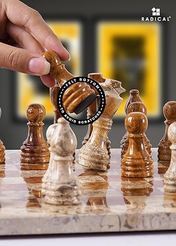 Miniatura 4 de Radicaln Juego de ajedrez de mármol de 12 pulgadas, rojo y coral, hecho a mano, juegos de mesa clásicos familiares para adultos, tablero de ajedrez