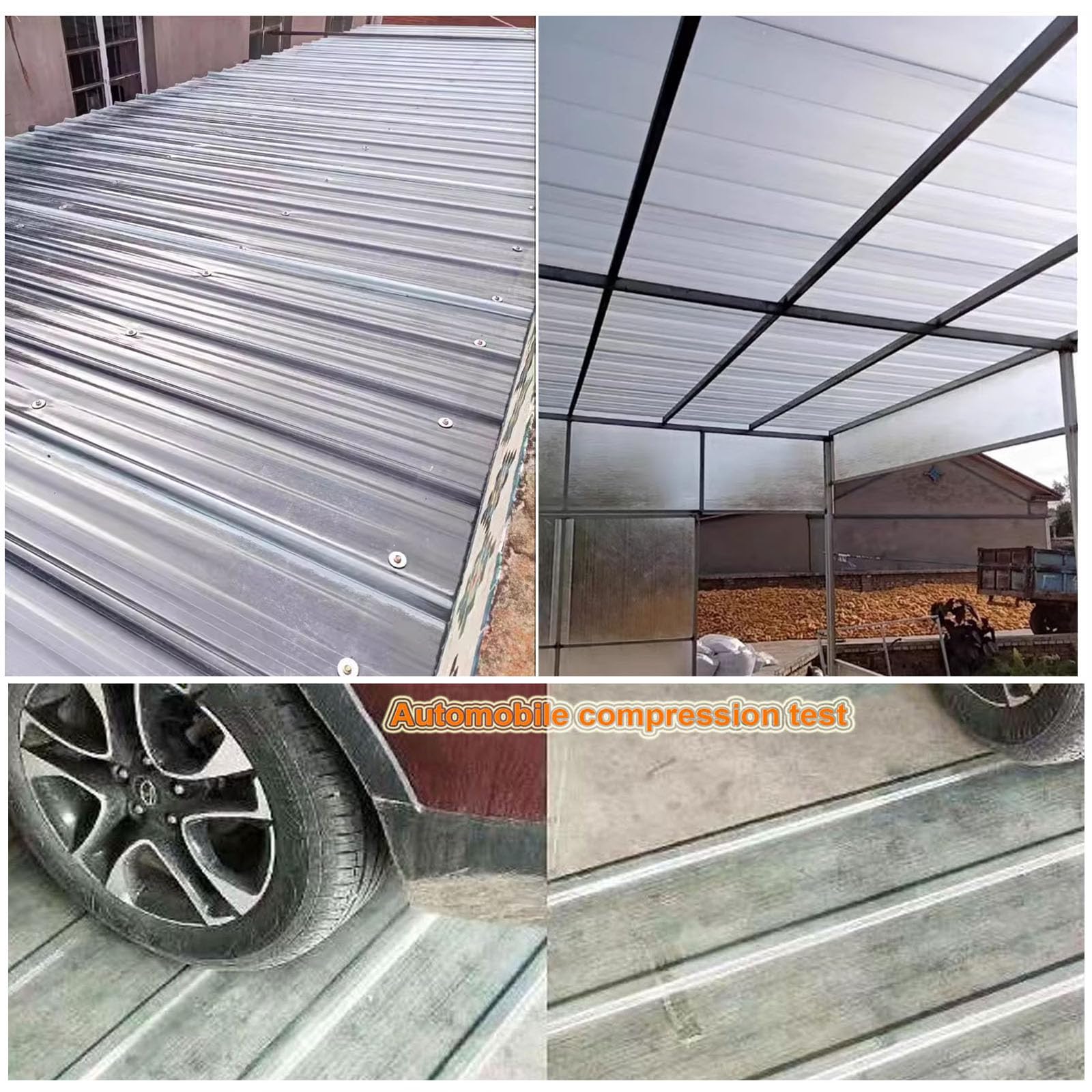 2mm Hojas De Techo Corrugado,3/5/6/8/10/13pcs Paneles Para Tejado Resistentes Al Impacto,FRP Con Resistencia A Los Rayos UV,Chapa Ondulada Para Invernaderos,Chapa Tejado (0.9×0.9m,6pcs)